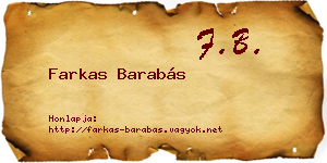 Farkas Barabás névjegykártya